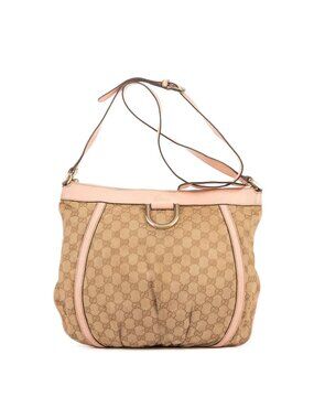 Gucci Abbey D-Sling Pink Beige Monogram Canvas Handbag
